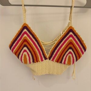 Colorful Crochet Halter Top